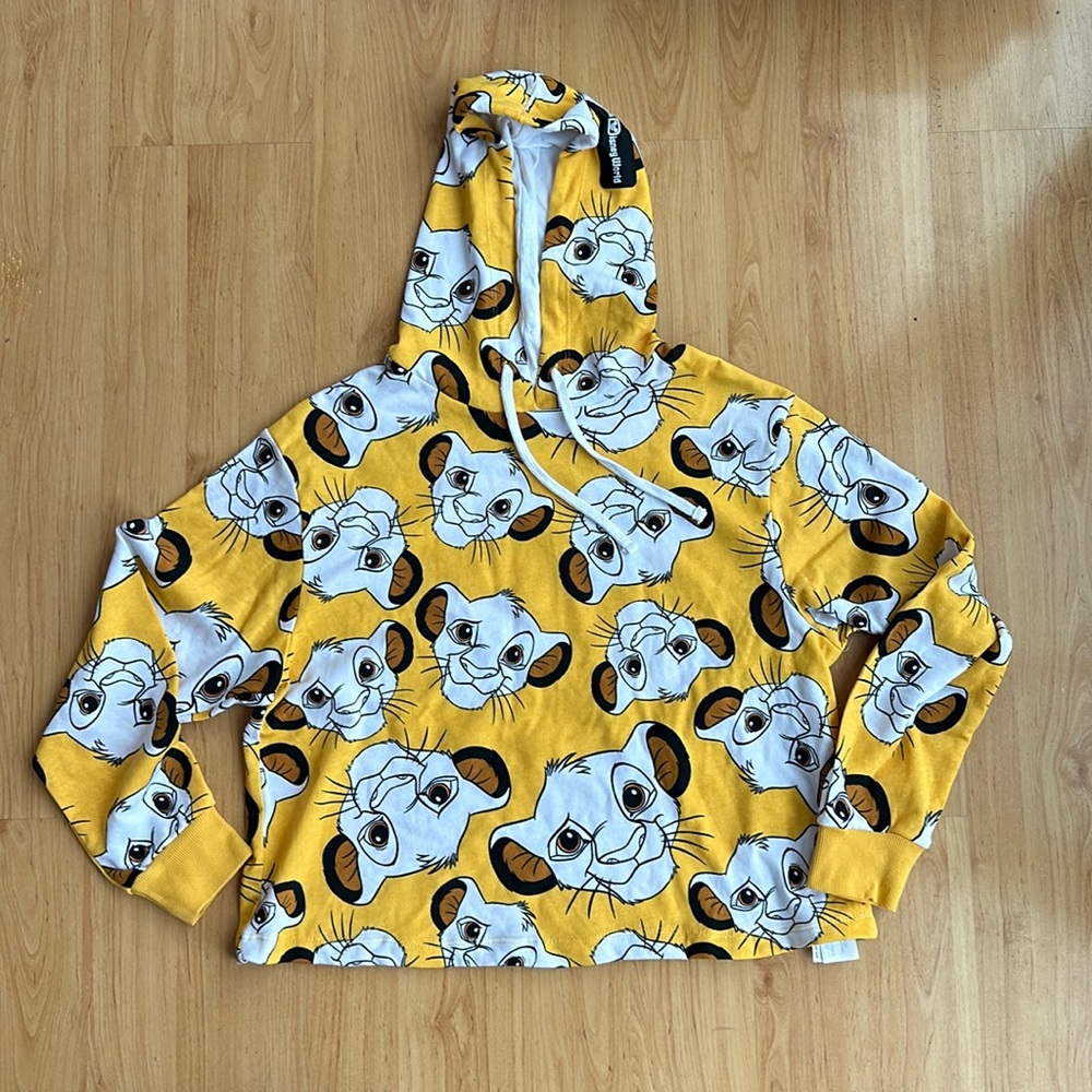 Disney Lion King Simba Cropped Hoodie Sweatshirt Pullover